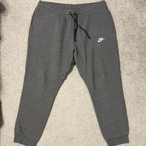 Nike Dark Gray Sweatpants with White Logo